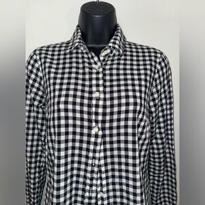 J.CREW The Perfect Shirt Black and White Checkered Women’s Dress Shirt Size XS